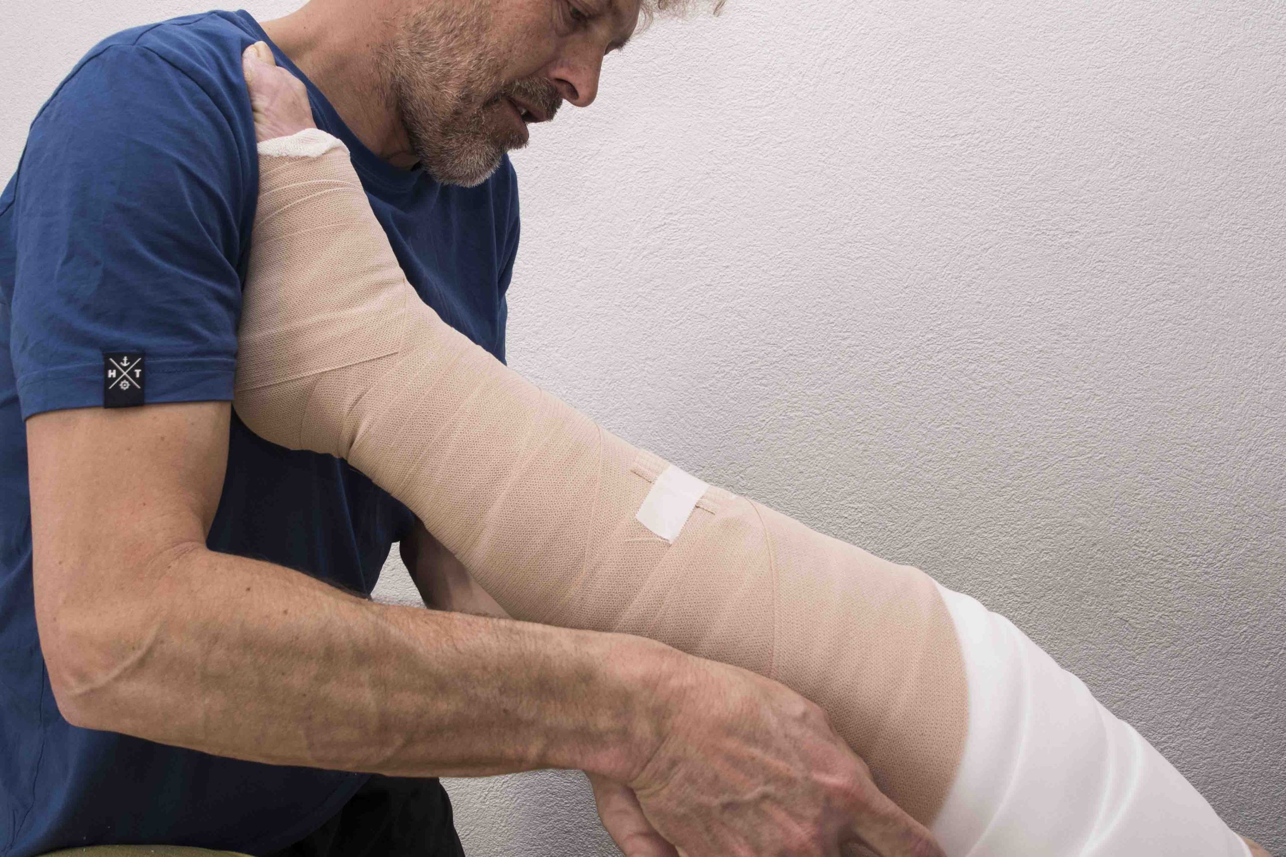 Drainage lymphatique manuel et bandages multicouches